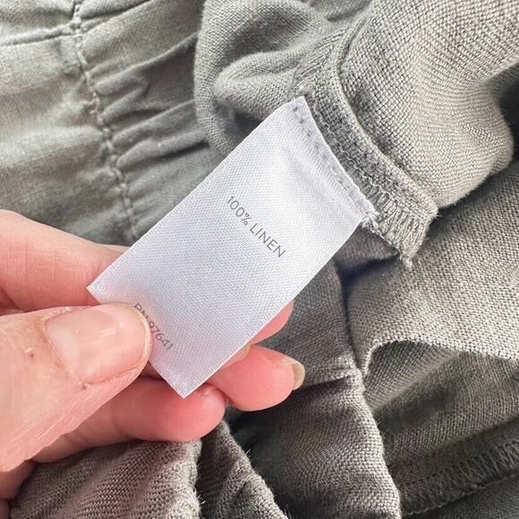 Pure J Jill Sage Green 100% Linen Wide Leg Pull On Pockets Crop Pants Medium M - Picture 7 of 8